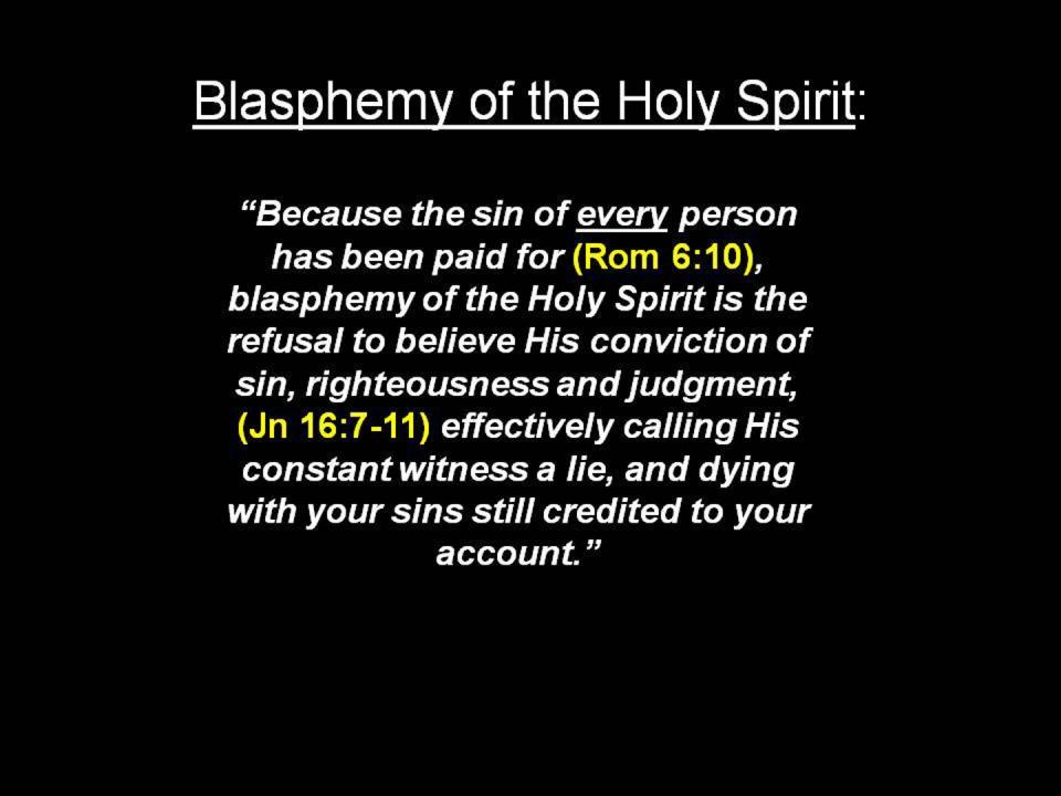 What Is Blasphemy Of The Holy Spirit? Harvest Family Fellowship